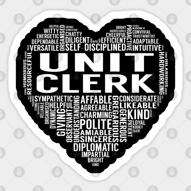 Unit Clerk Heart Sticker by LotusTee